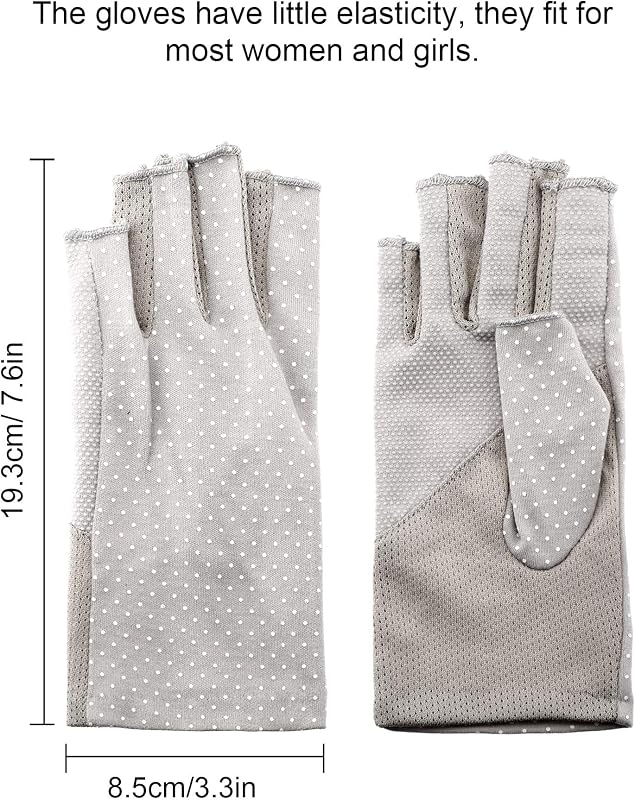 Guantes sin dedos antideslizantes UV para mujer y niña
