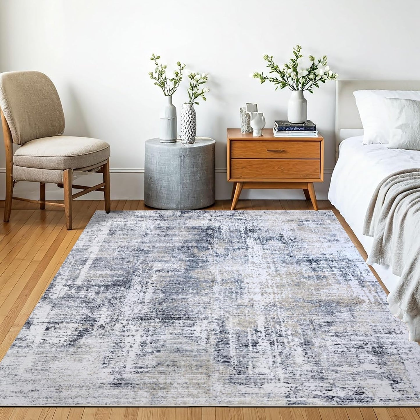 Alfombra antiderrap dormitorio sala 8x10pulg gris