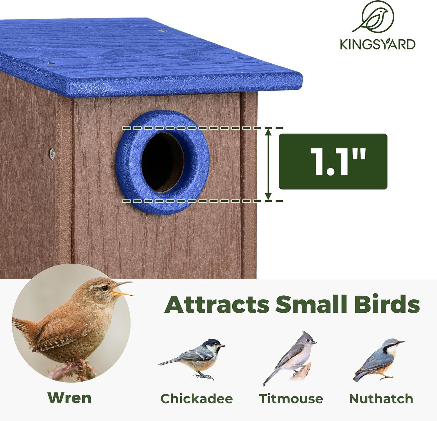 Casa pájaros plástico reciclado exterior azul