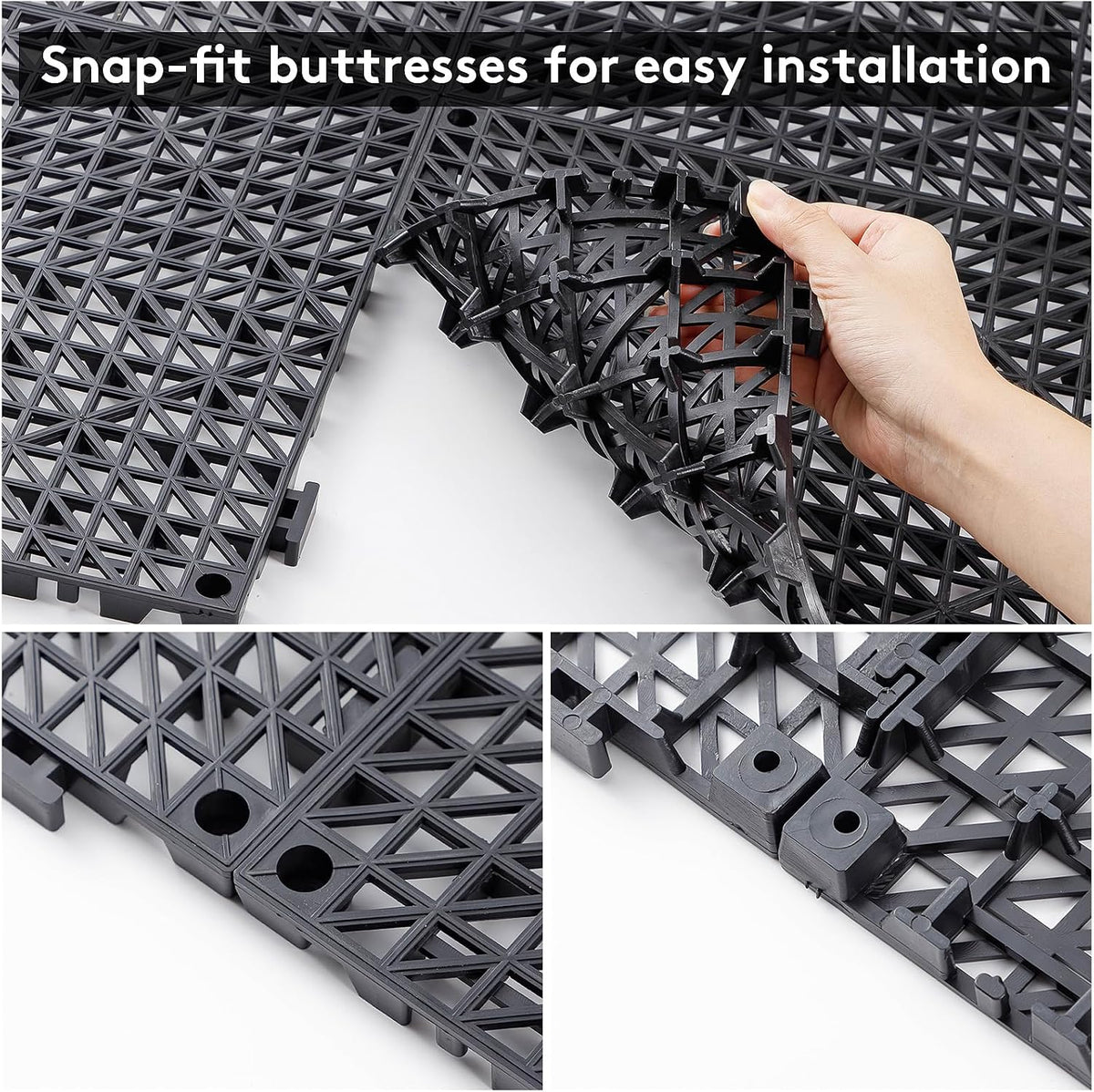 Tapete drenaje 12x12pulg antiderrap goma negro
