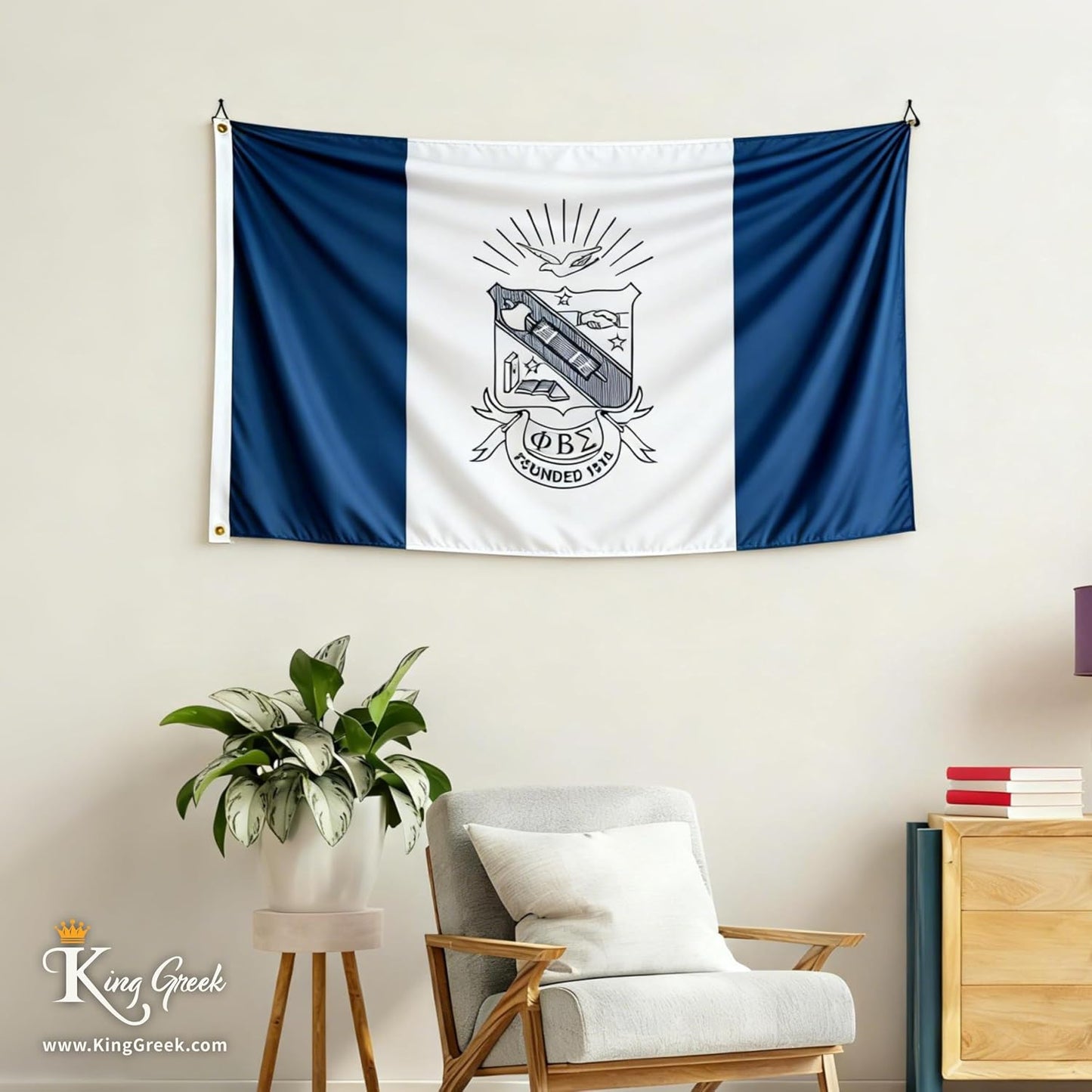 Bandera Phi Beta Sigma poliéster 3x5ft doble costura