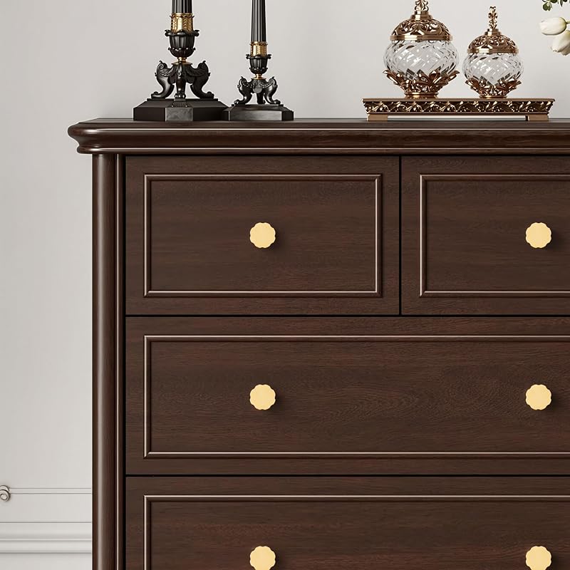 6 Perillas Latón Macizo Pomos Dorados para Cajones y Armarios