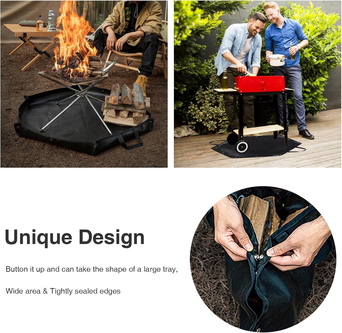 Tapete parrilla 41x31pulg ignífugo doble cara protector patio