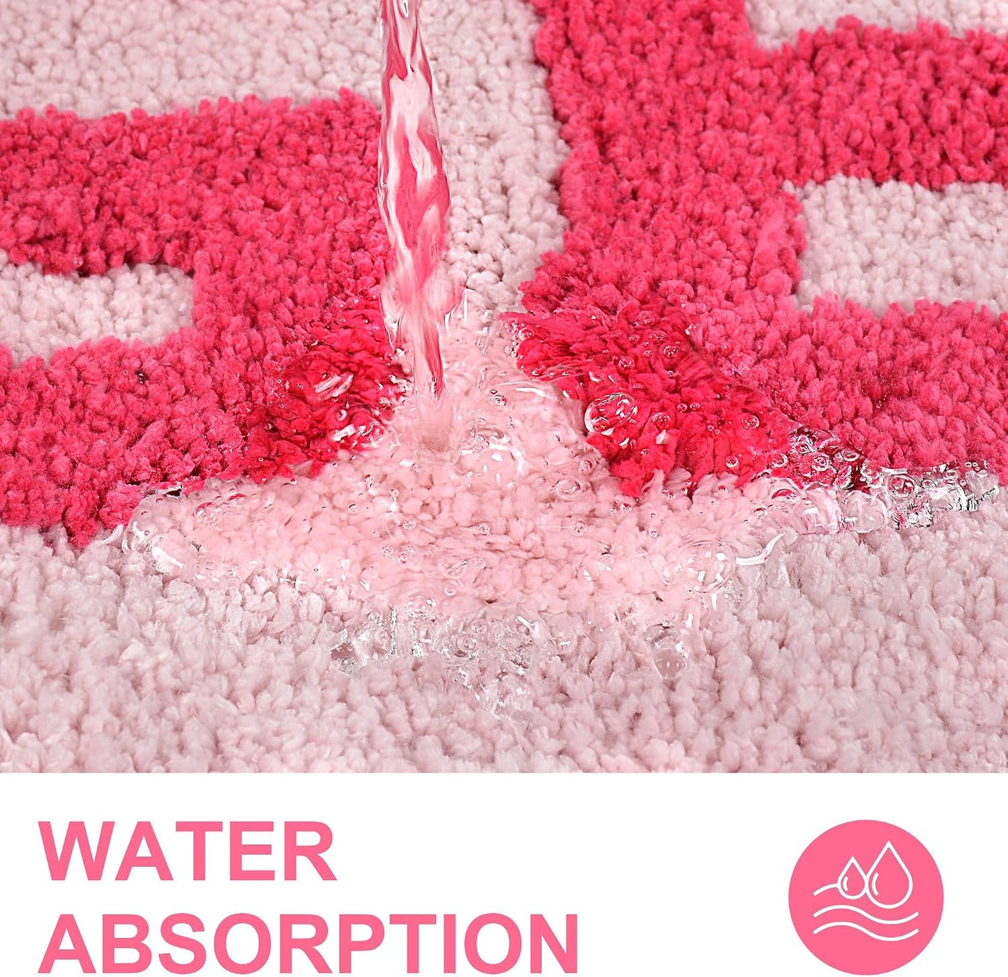 Alfombra baño microfibra antideslizante texto get naked rosa