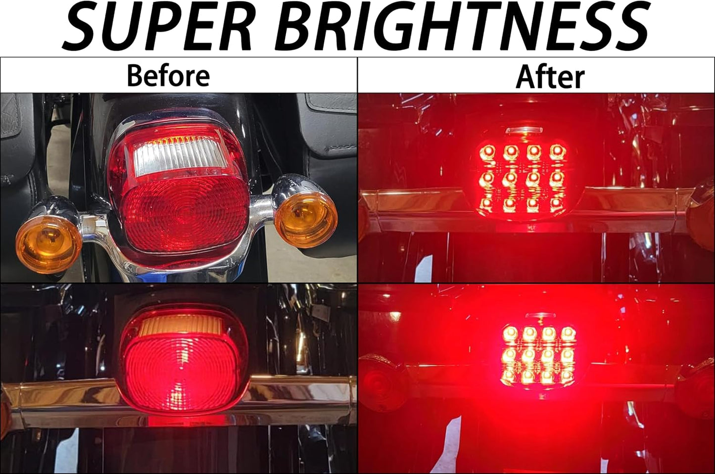 Luces traseras LED ahumadas para motocicleta Harley Dyna