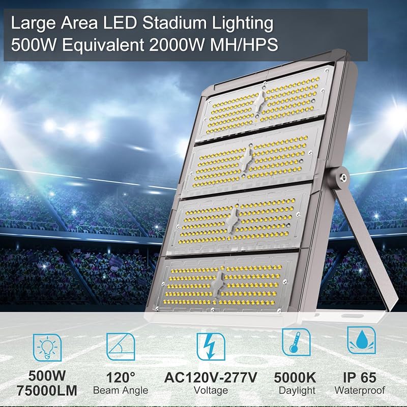 Luz inundación LED 450W IP65 soporte ajustable