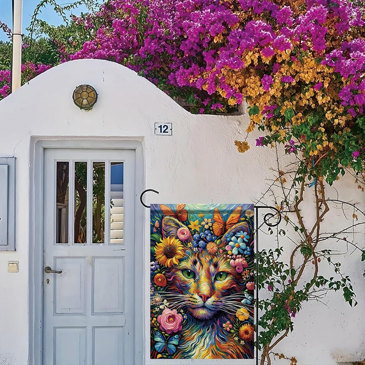 Banderas jardín gato primavera verano 12x18pulg doble cara
