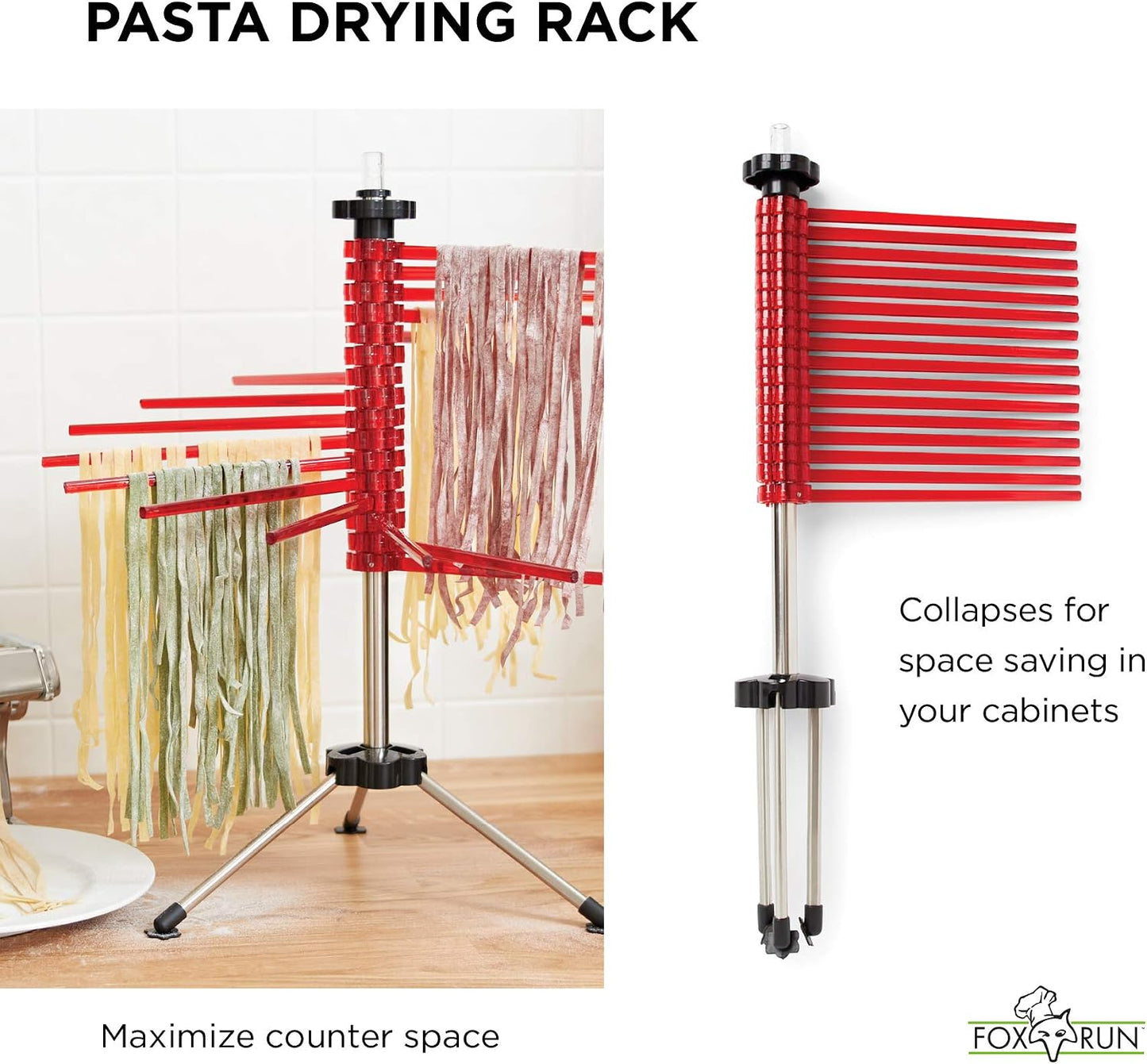 Estante secado pasta plegable 18.5pulg plástico brazos giratorios