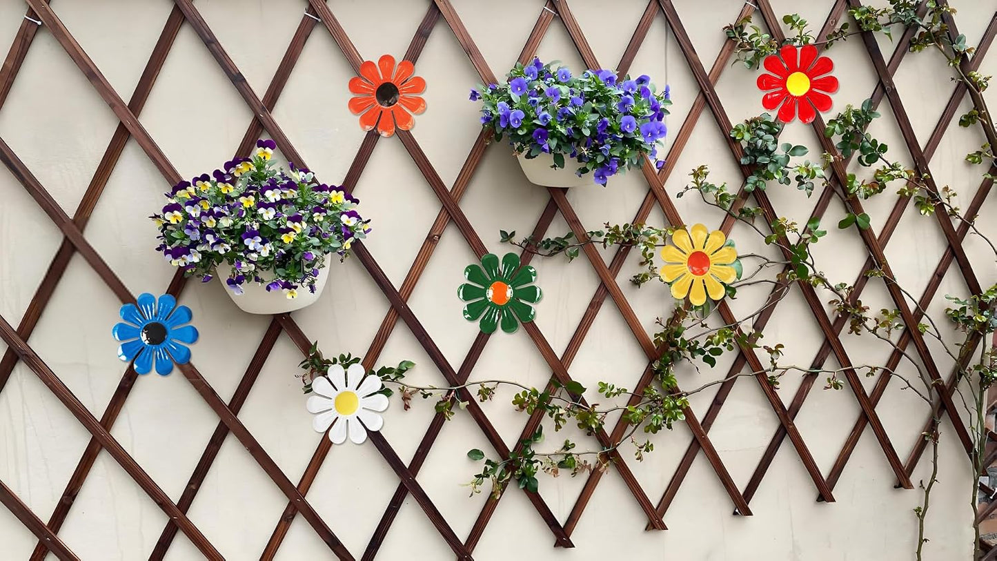 6 Pzas Flores Metal Decoración Pared Jardín Sala Comedor