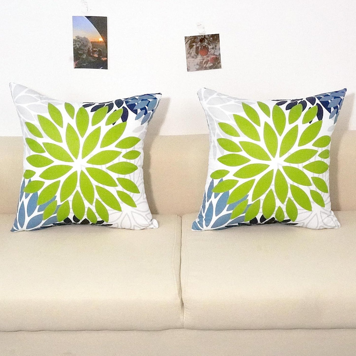 2 Pzas Fundas Almohada 18x18" Impermeables Geométricas