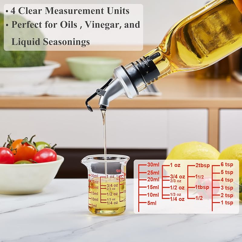 Vaso medidor vidrio borosilicato 1oz paquete 2 cocina bar