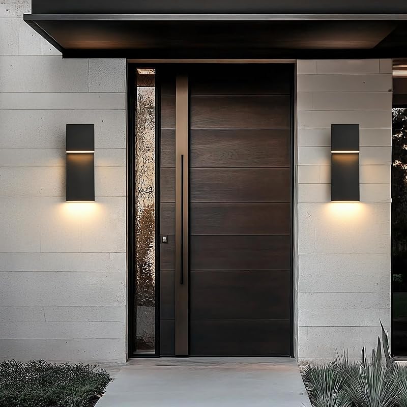 Lámpara LED pared exterior 28W IP65 negro antióxido