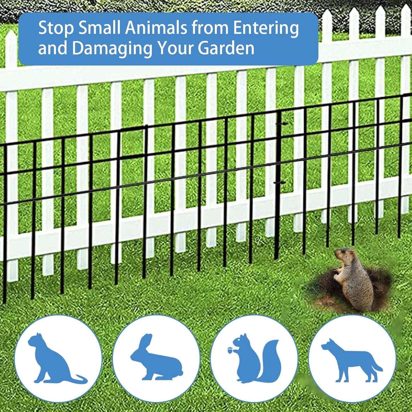 Valla antihueco perros 32x10pulg set 10 negras espina