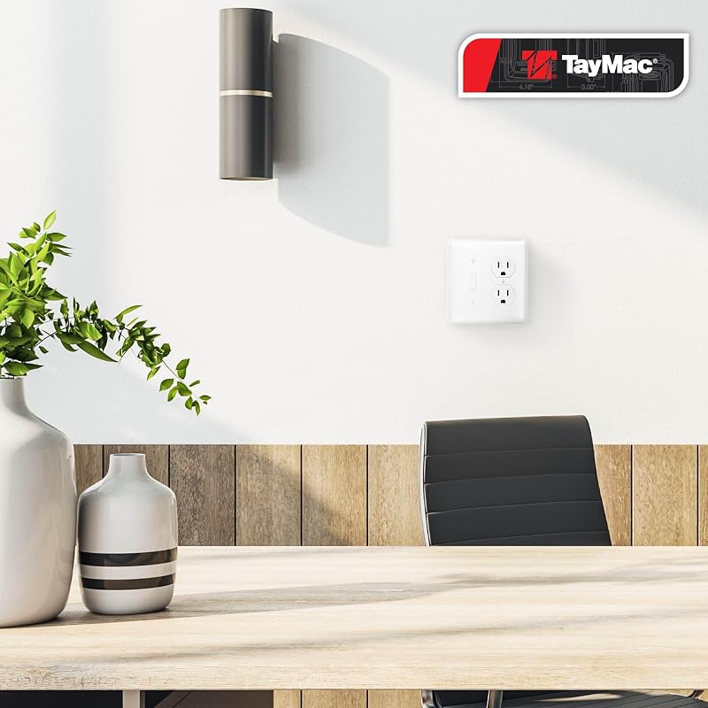 Placa pared 2 segmentos metal liso blanco interruptor luz