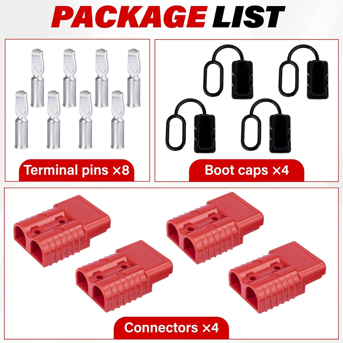Conector Anderson 4 Pzas 50A 12-36v Batería