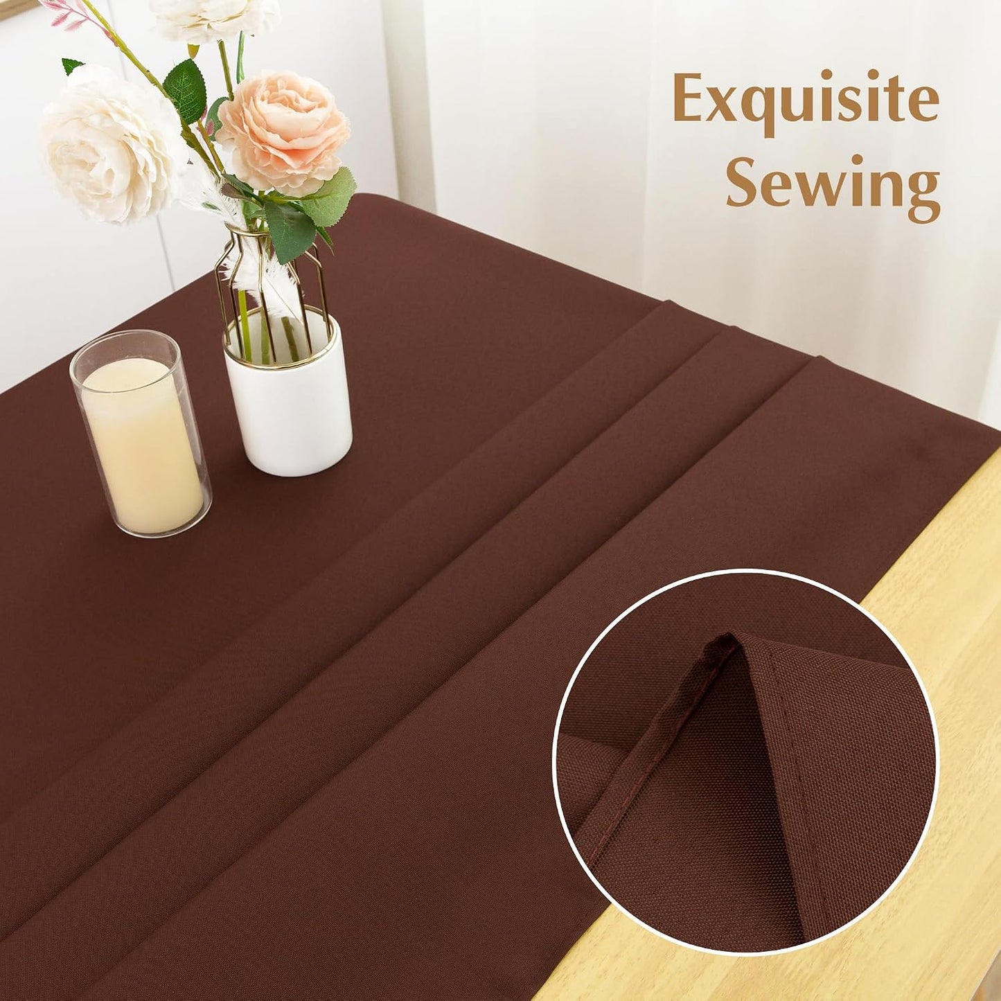 2 Manteles 48x48pulg Poliéster Color Chocolate