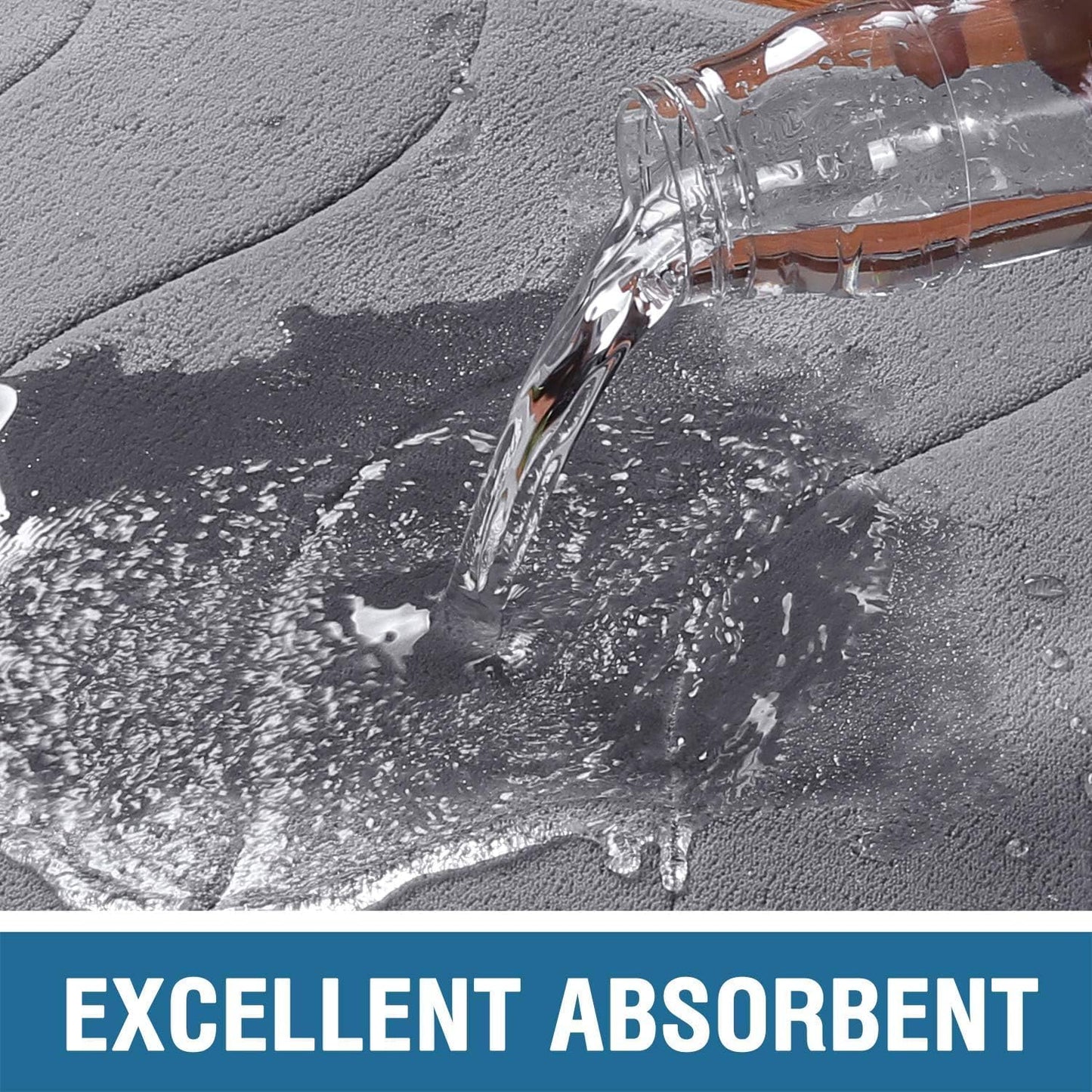 Alfombra baño espuma viscoelástica antideslizante 24x17 gris