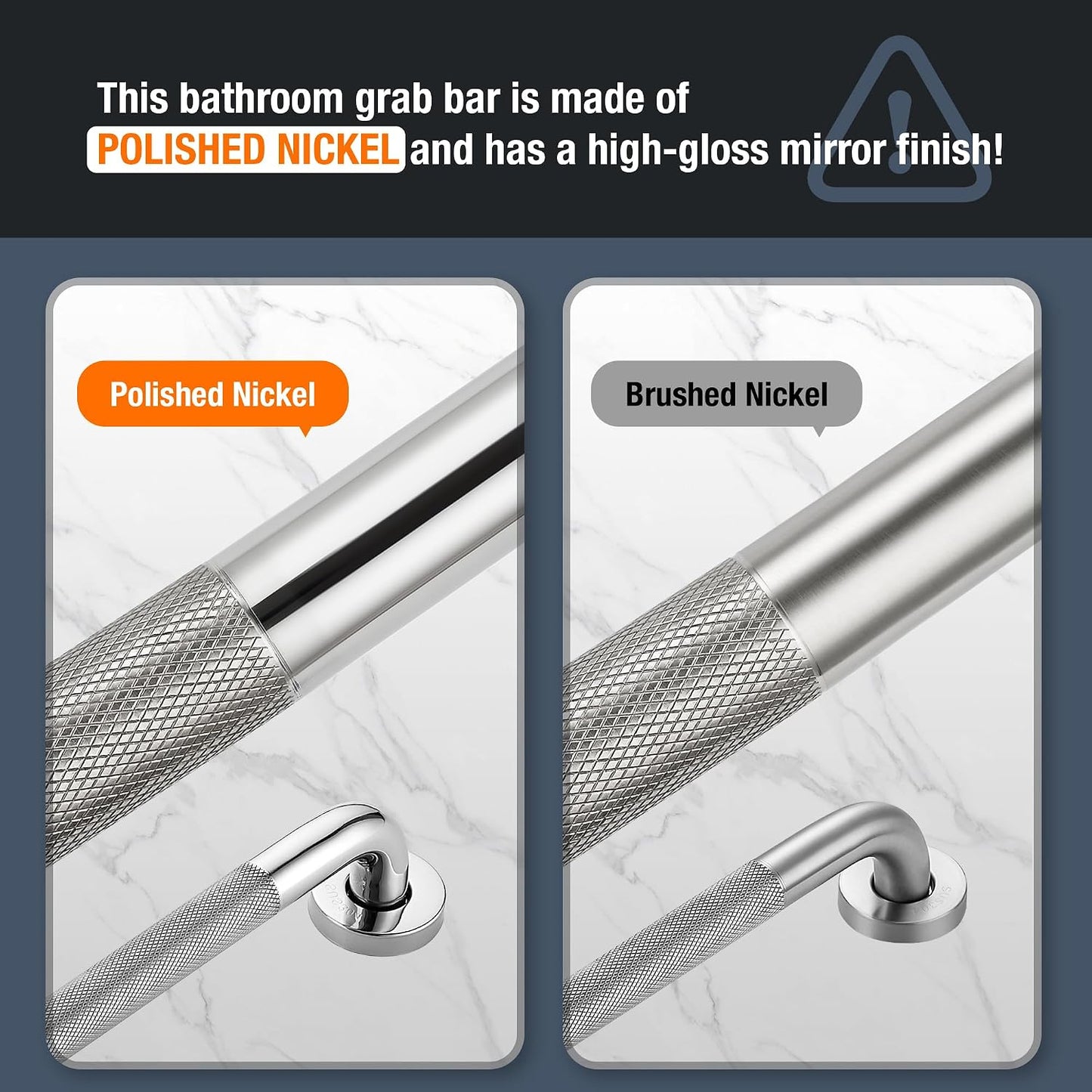 Barras agarre ducha acero inox 12pulg antideslizantes