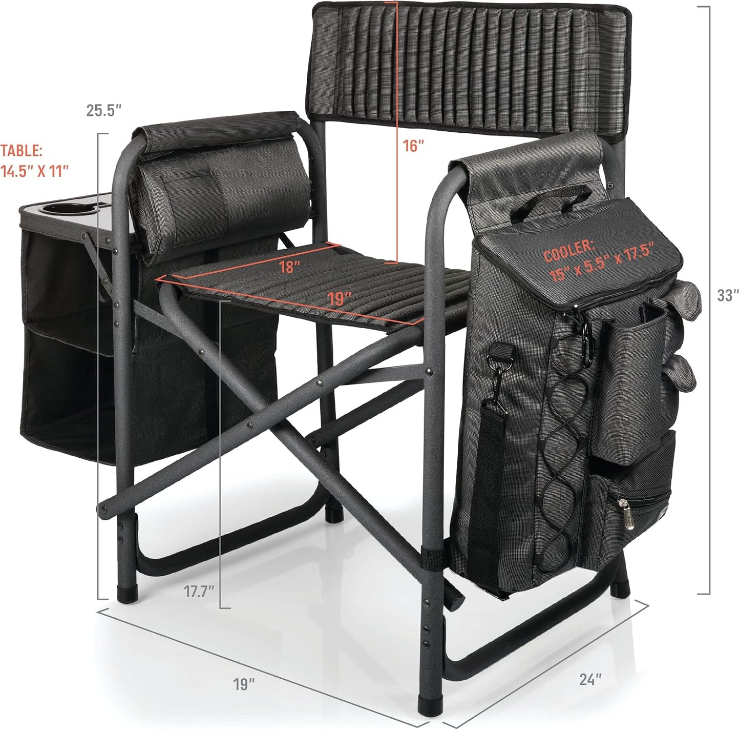 Silla Plegable de Metal en Color Gris y Negro para Exterior