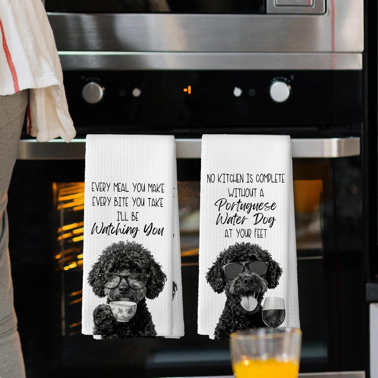 Set 2 toallas cocina perros agua portugueses regalo chef