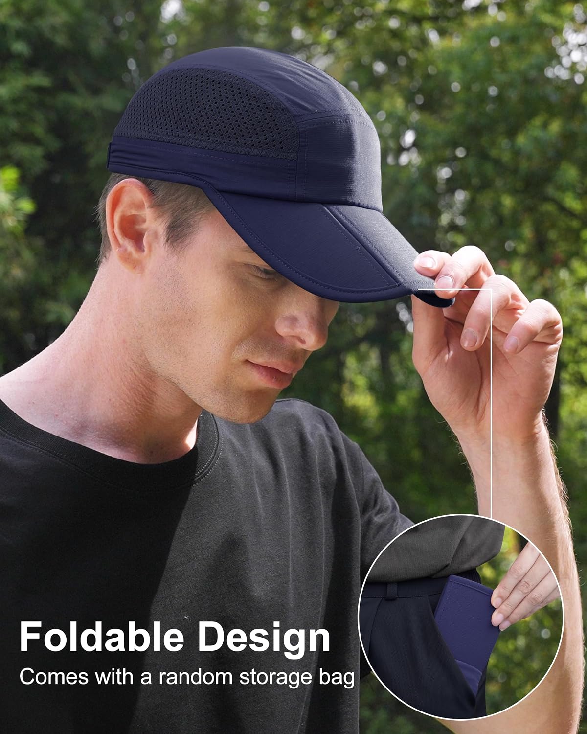 Sombrero plegable ala larga hombre UPF 50