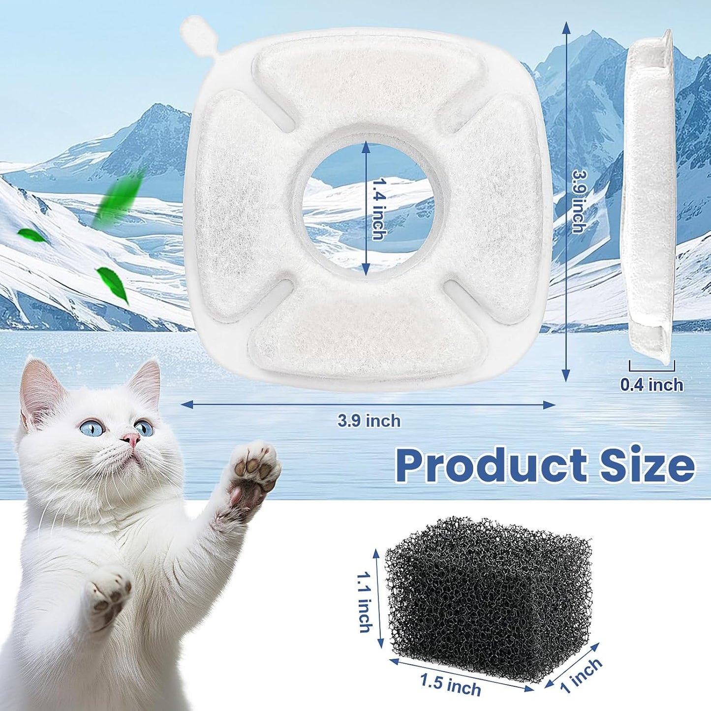 40 Filtros Carbono Agua Mascotas Dispensador Automático