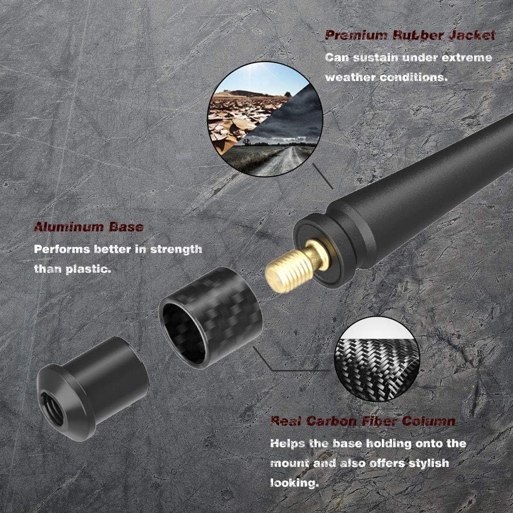 Antena comp Jeep Wrangler JK JL 07-22 13pulg FM/AM