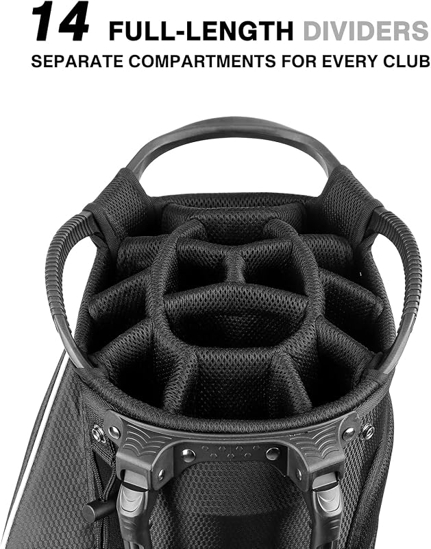 Bolsa golf 14 vías con soporte 8 bolsillos impermeable
