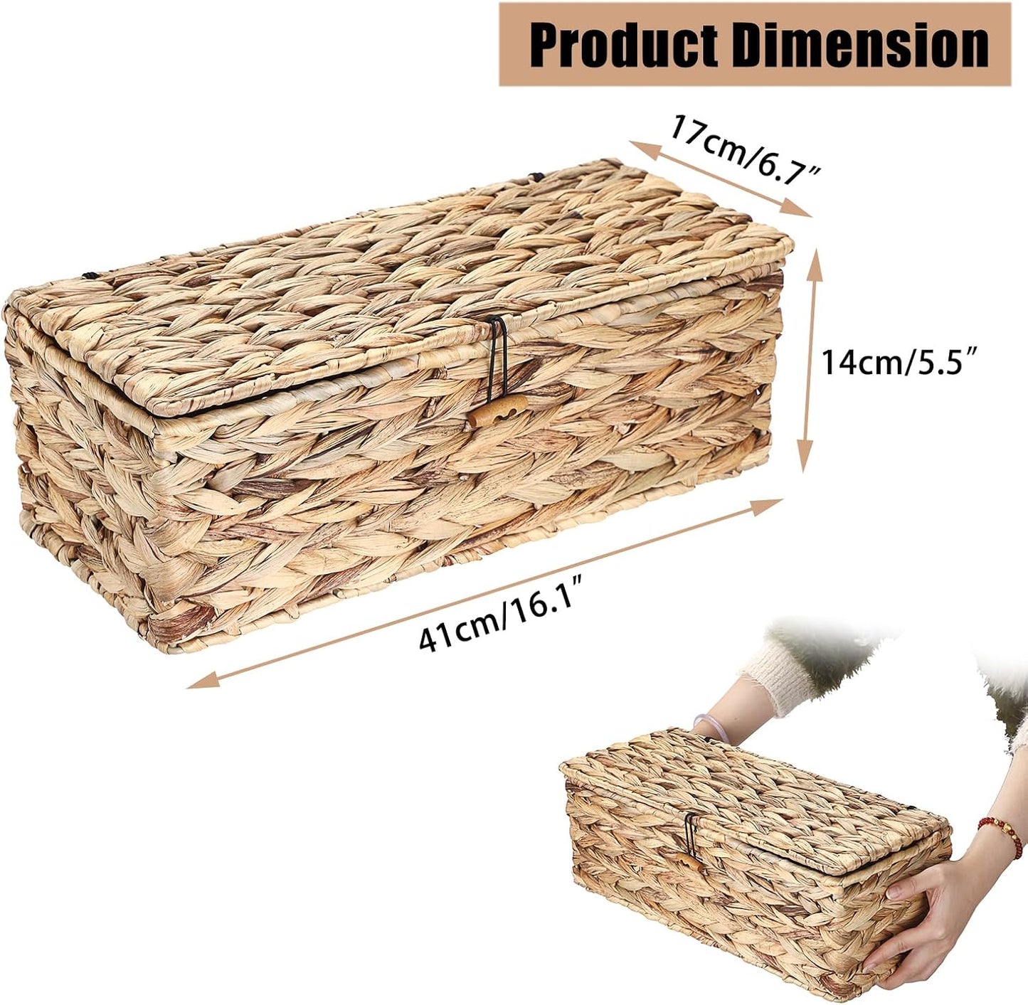Cesta mimbre con tapa para baño y estante
