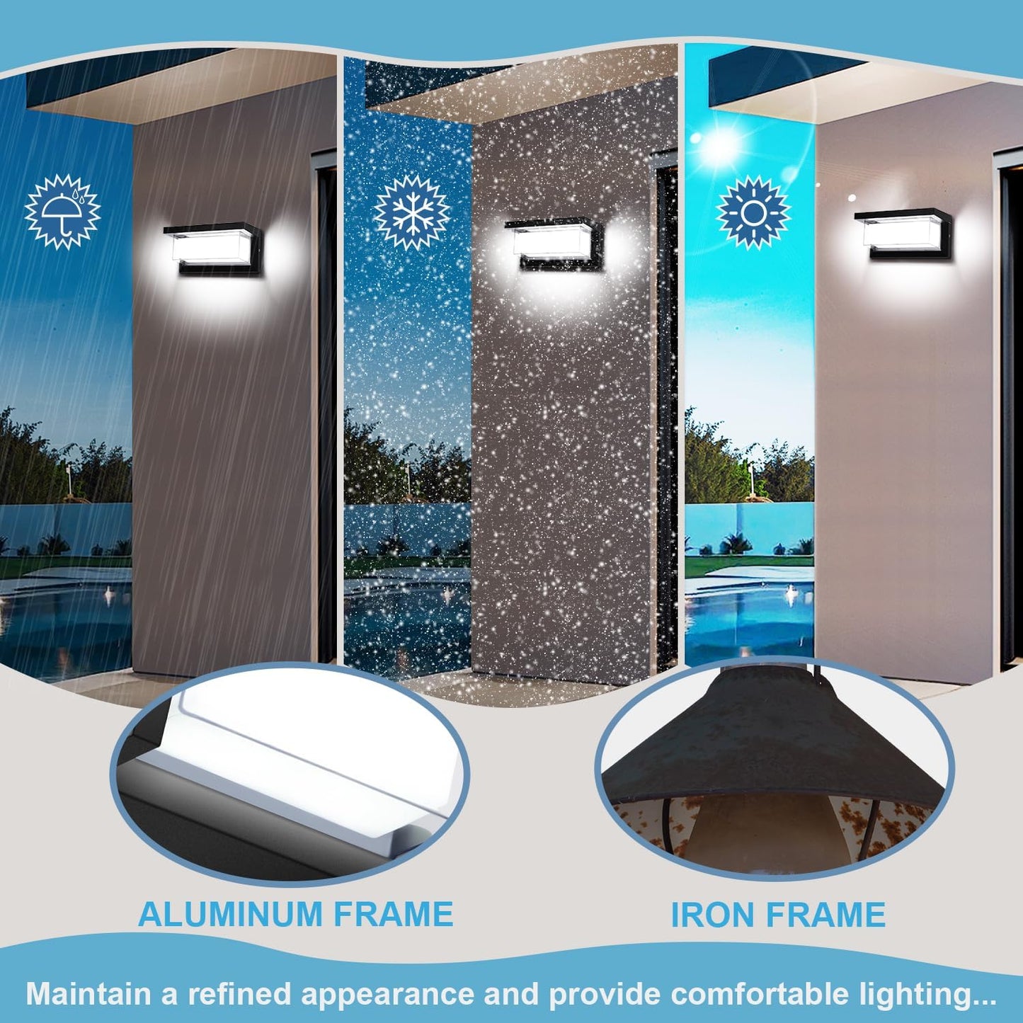 Luces pared LED 18W 6000K IP65 aluminio exterior