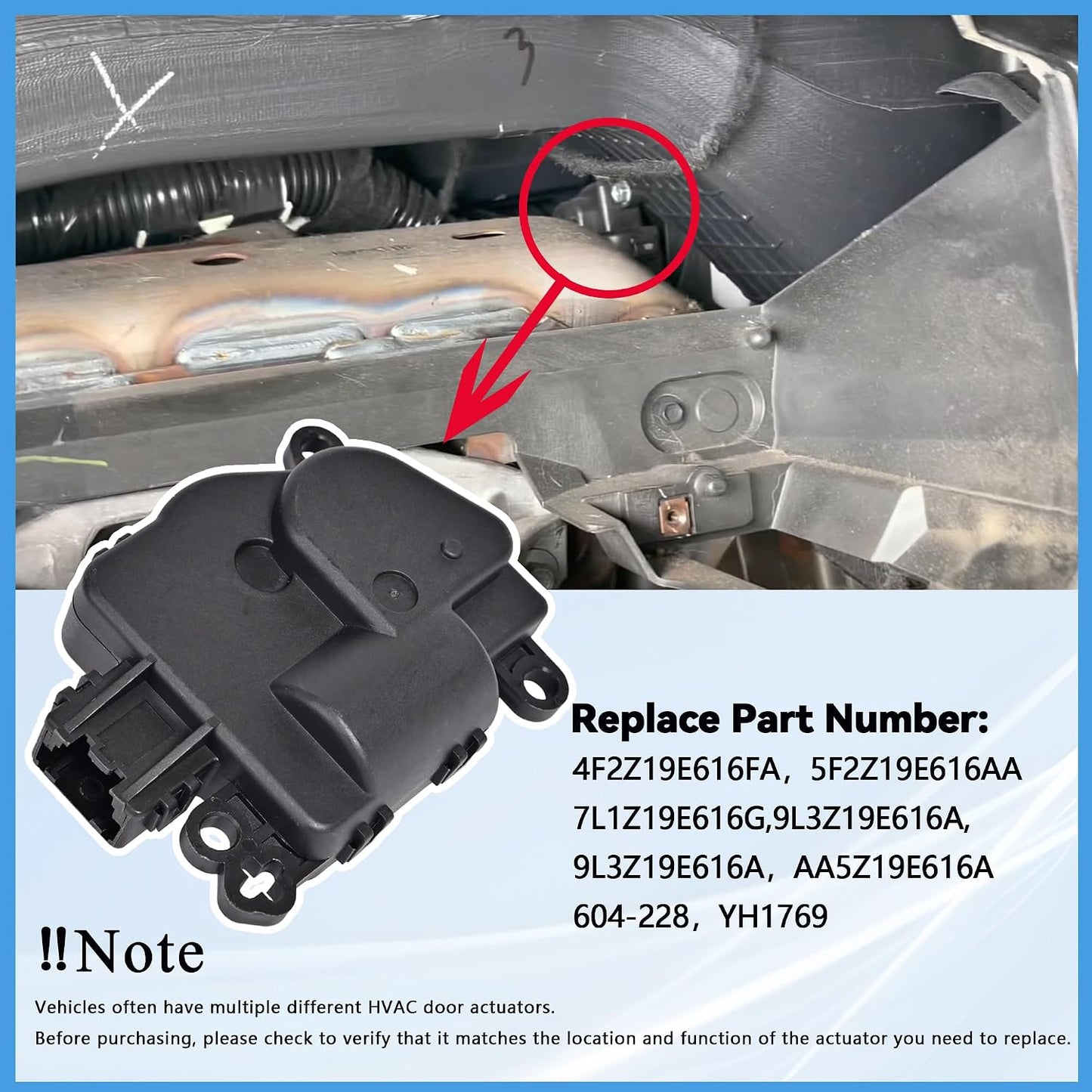 Actuador puerta HVAC Ford F-150 Explorer Taurus 604-228