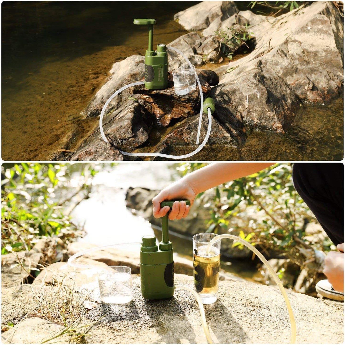 Bomba purificadora agua 0.01micrones portátil camping