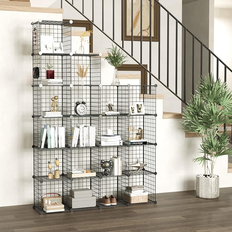 Organiz. 20 cubos metal rejilla 48x12x60pulg