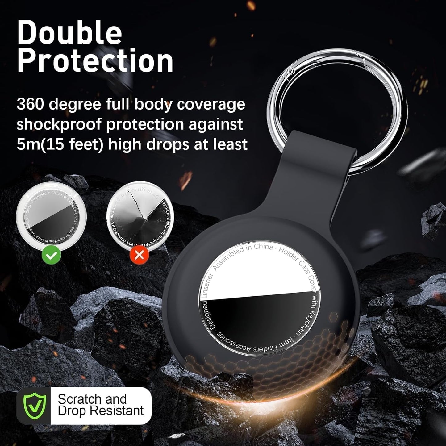 Llavero impermeable para AirTag 1 y 2 gen silicona