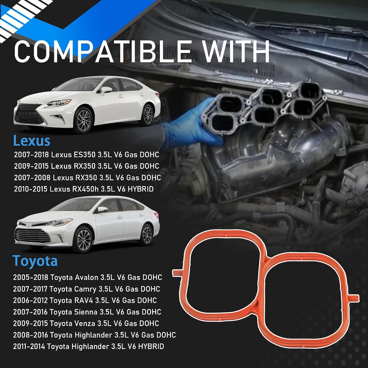 3 Juntas Inyección Combustible Lexus ES350 RX350 05-18