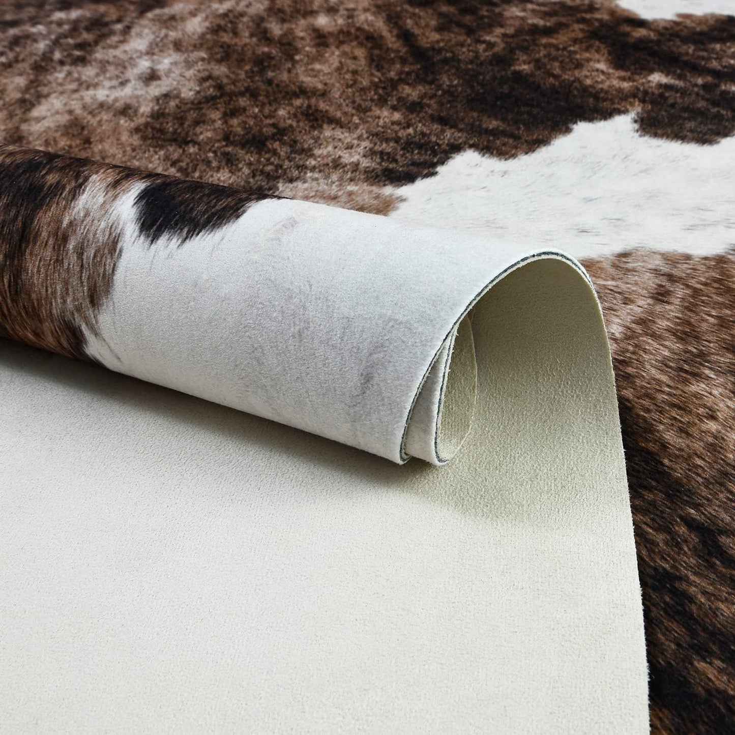 Alfombra piel vaca sintética estampado 4.7x5.2ft elástica