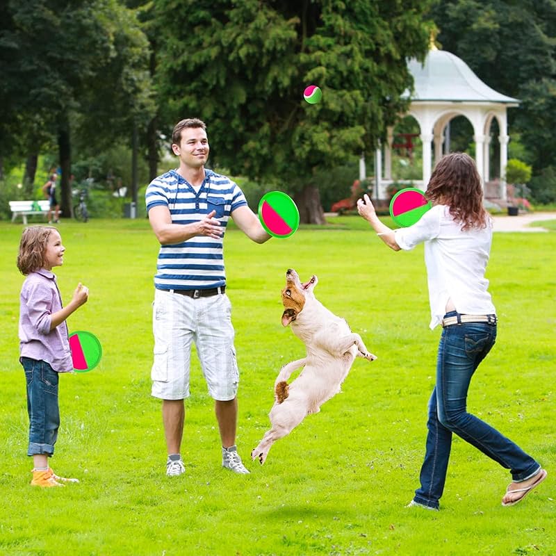 Set pelotas lanzar atrapar 6 paletas 3 bolas niños 3-8 años
