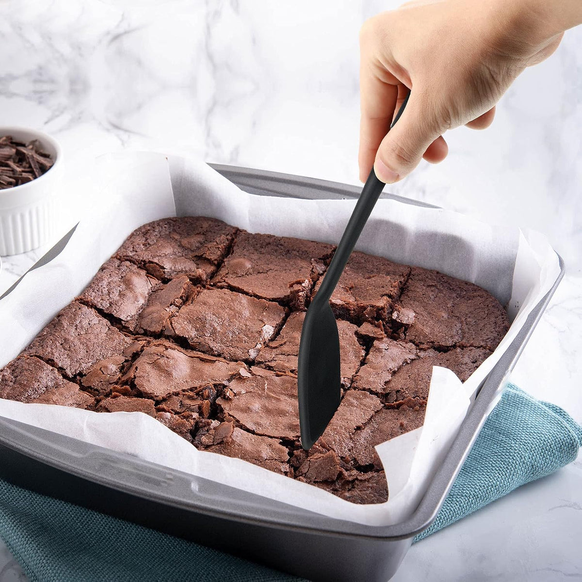 2 Pzas Espátula Silicona Antiadherente para Brownie y Huevos