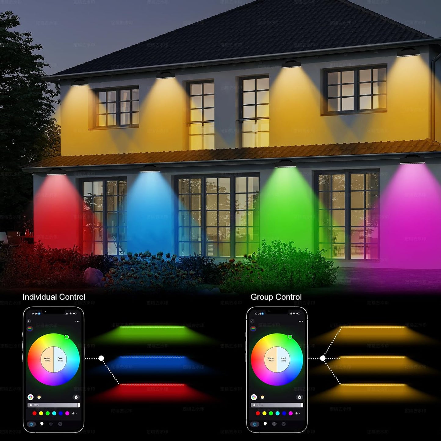 Foco LED Inteligente Barra Exterior Cambio Color IP65 App