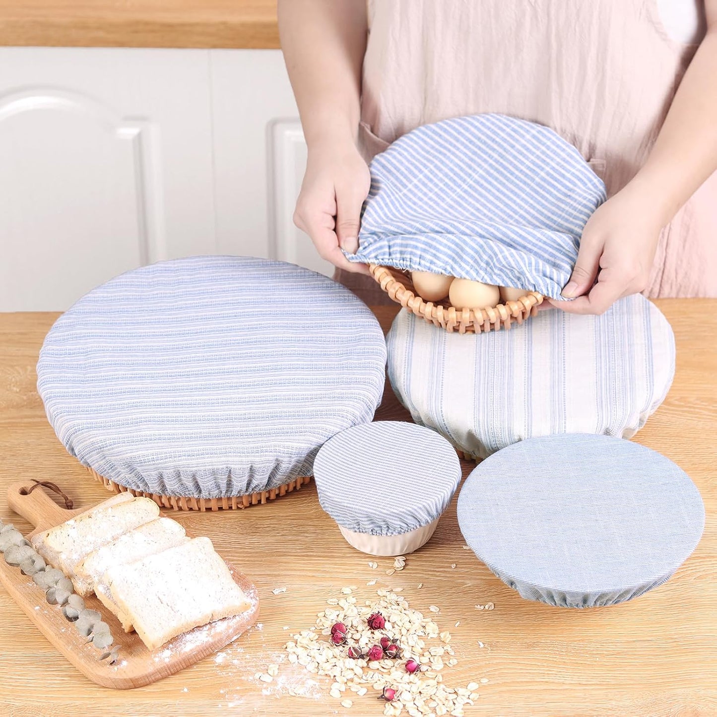 Cubiertas reutilizables para tazones de pan y alimentos