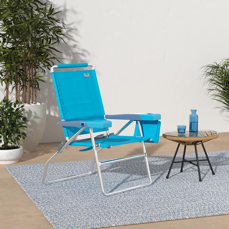 Silla plegable 4 posiciones 17pulg playa campamento turquesa