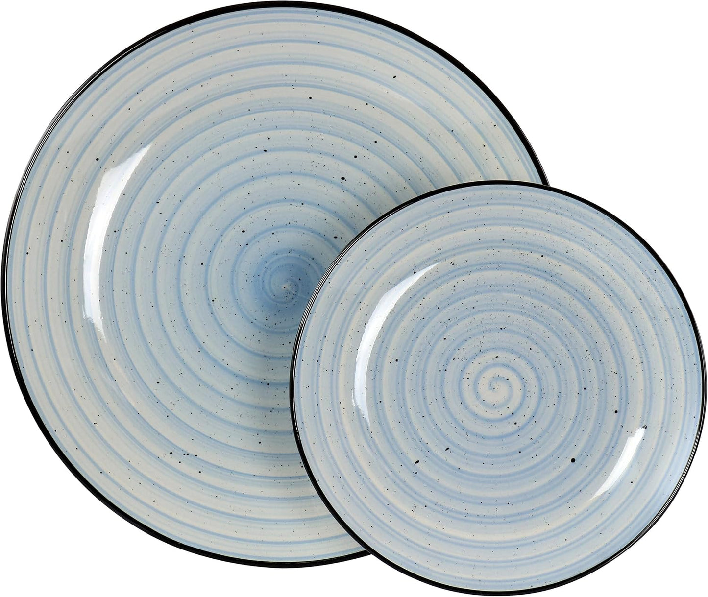 Set 24 Pzas Vajilla Cerámica Azul Claro