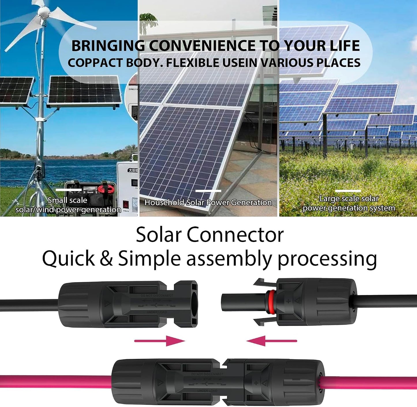 Cable extensión carga solar XT60 MC4 10pies adaptador
