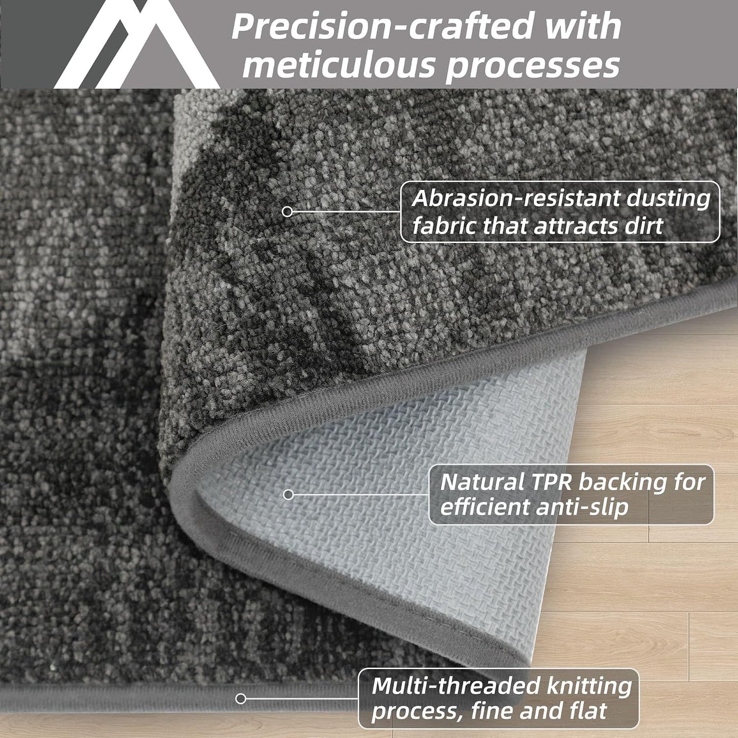 Tapete puerta entrada 32x48" antiderrap absorbente gris