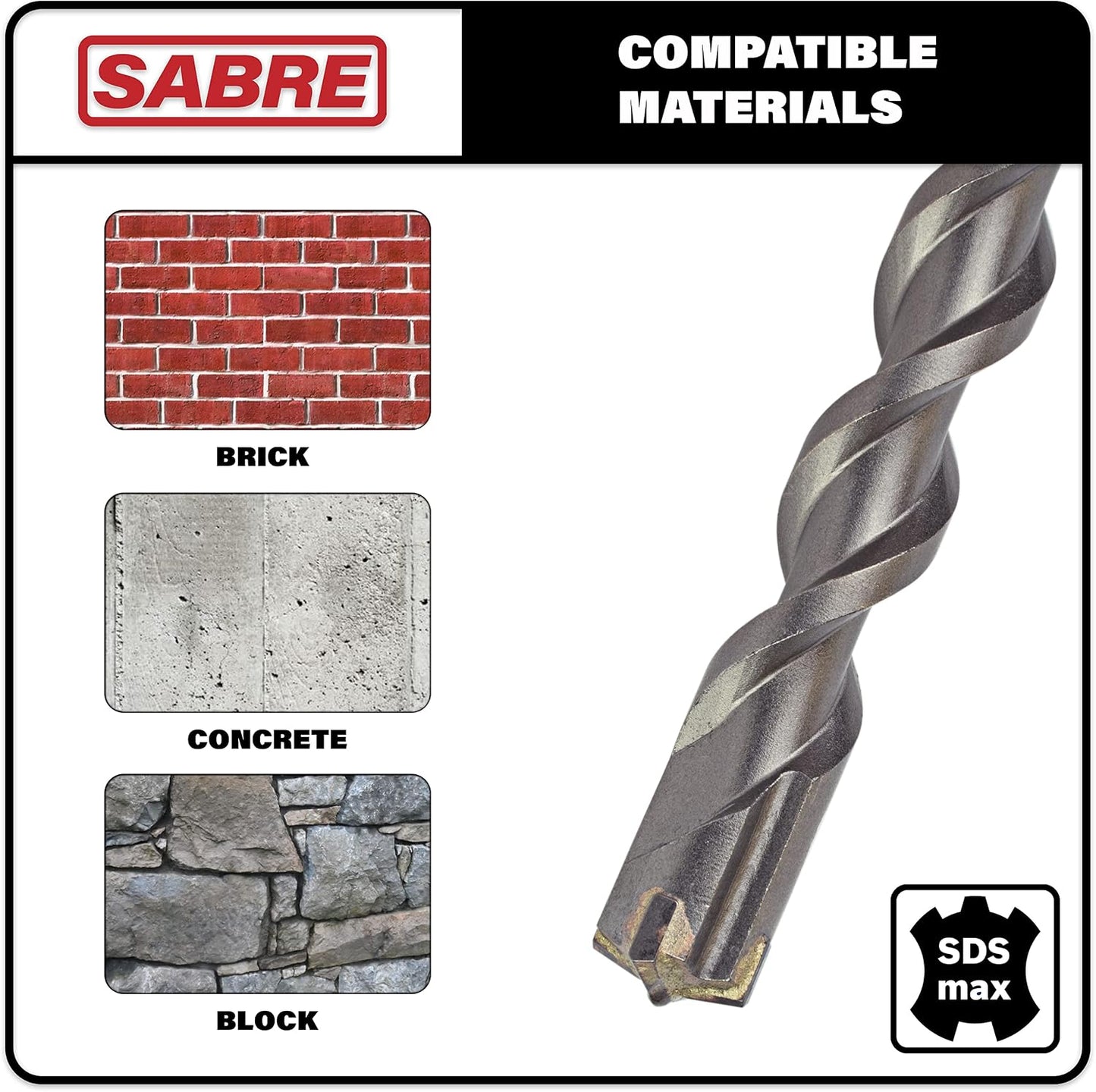 Broca SDS MAX 1-3/8x15 pulg carburo ladrillo hormigon
