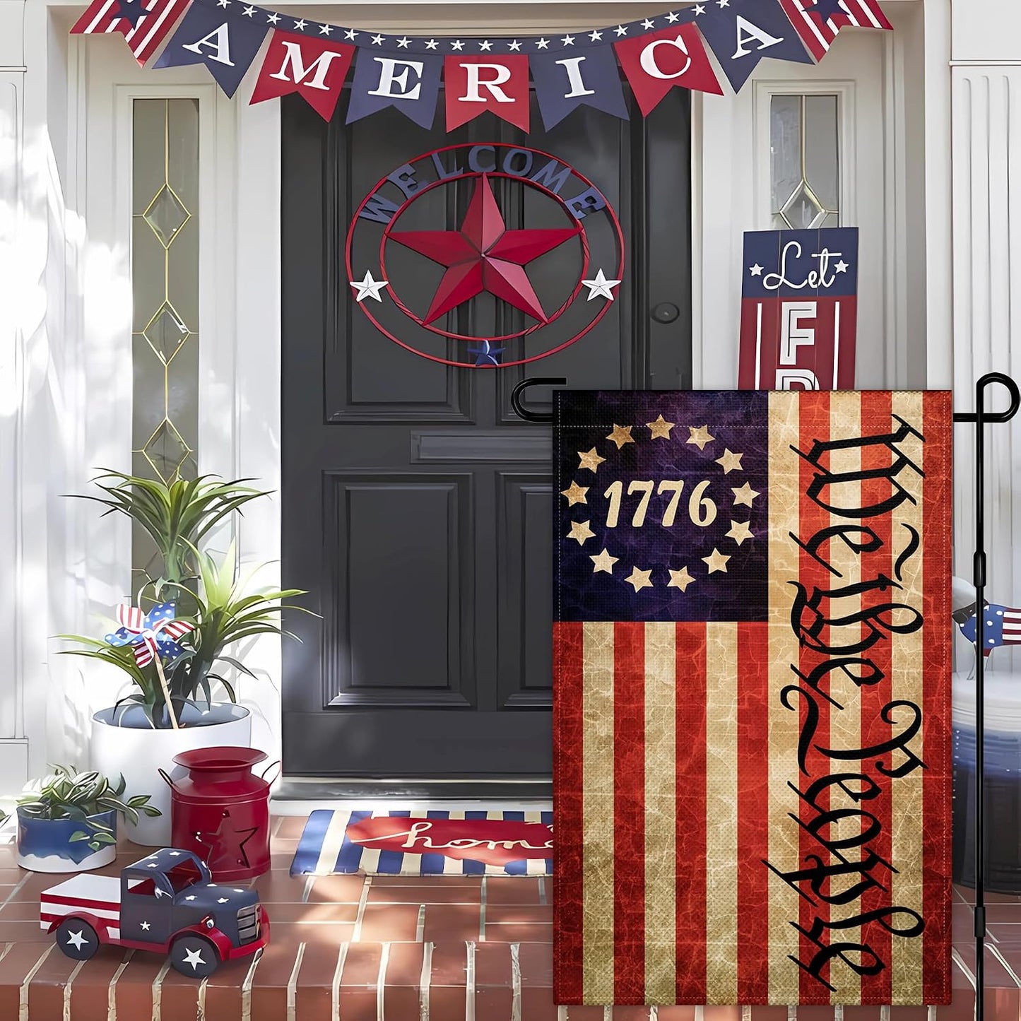 Bandera jardín 12x18pulg doble cara We the People