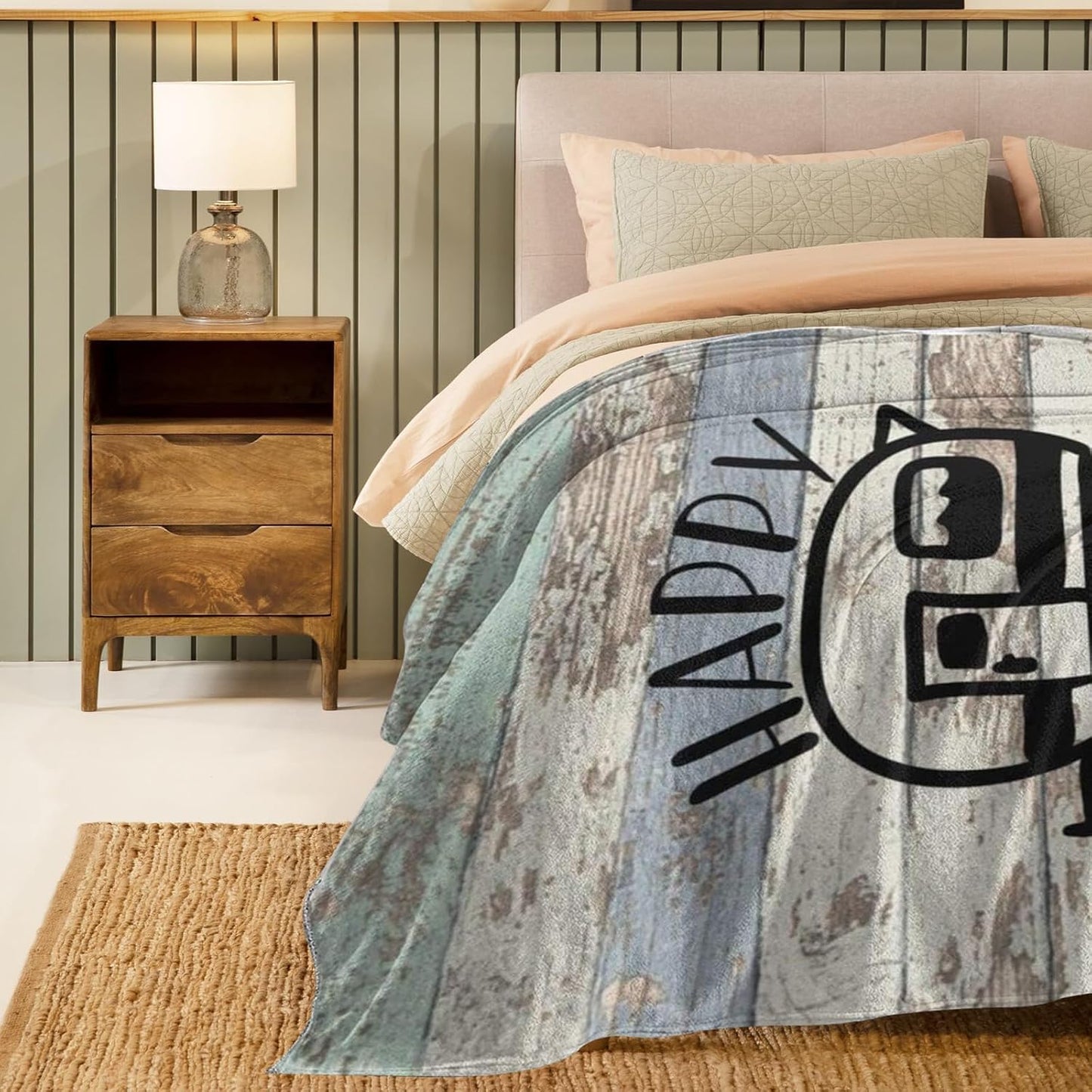 Manta franela campamento vintage 50x40 para casa rodante