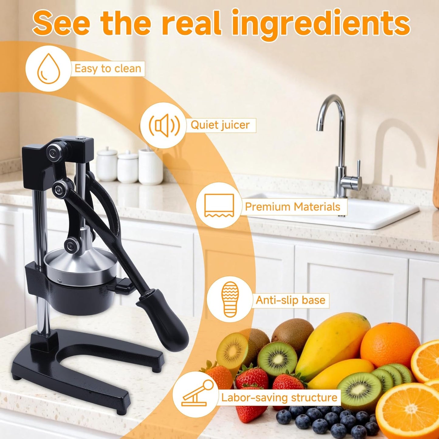Exprimidor manual para cítricos cocina hogar y comercial