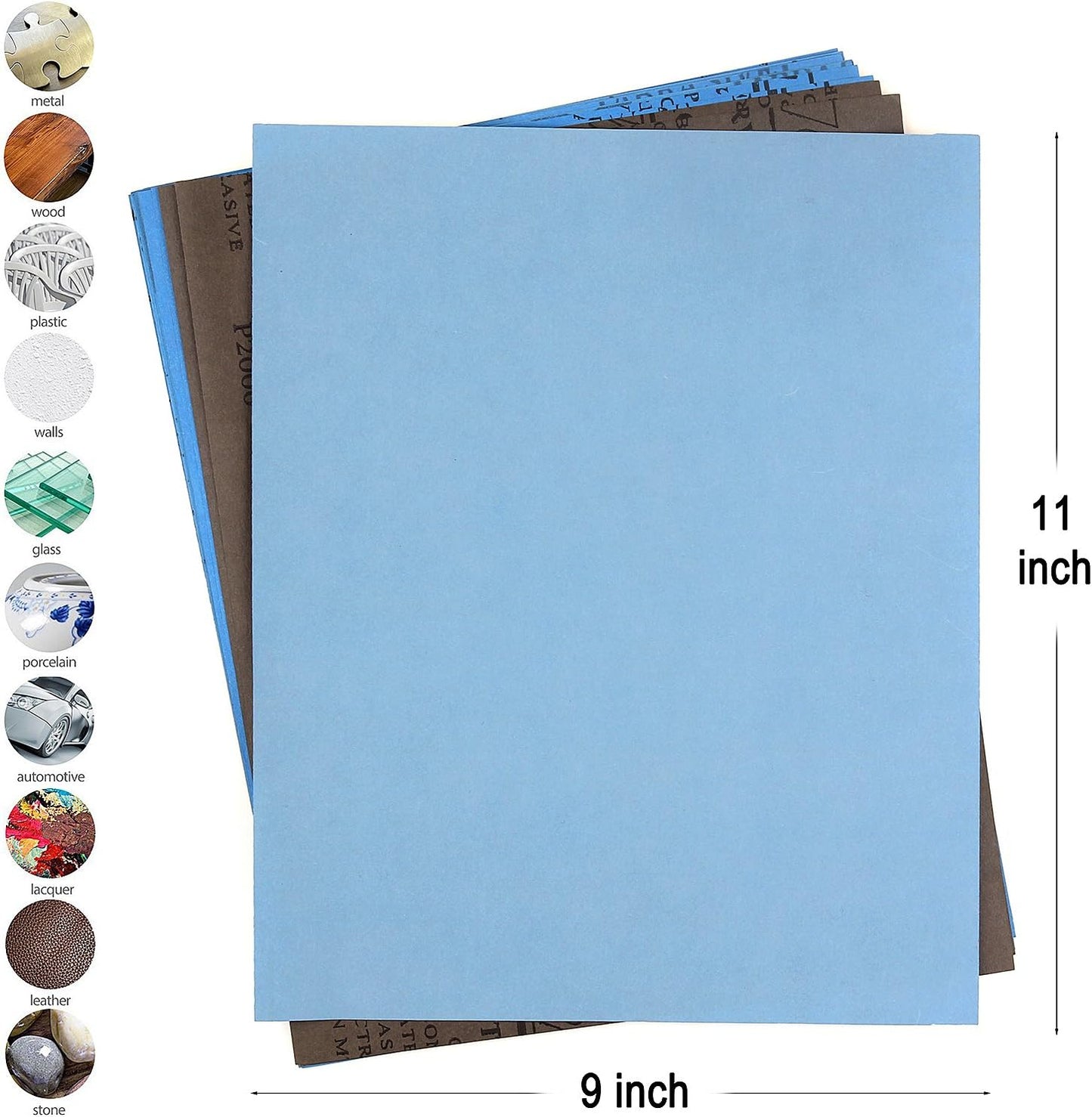 16 Pzas Papel Lija 2000-10000 Grano 8 Surtido para Automóviles