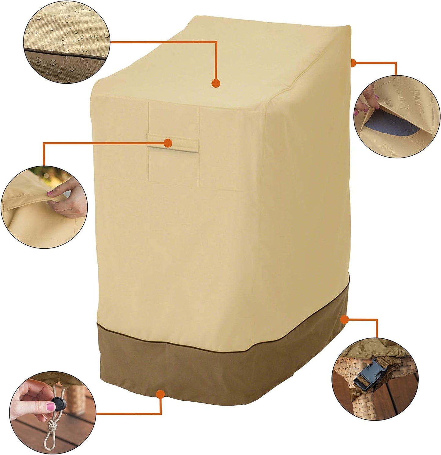 Cubierta sillas apilables Veranda Pebble